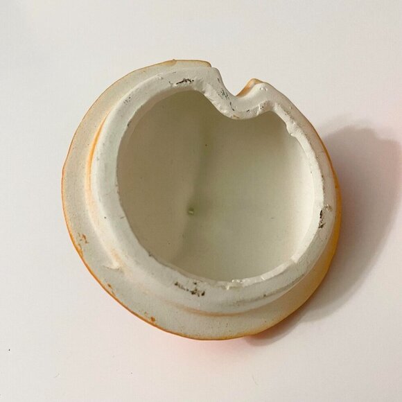 Vintage Orange Anthropomorphic Smiling Fruit Ceramic Sugar Bowl Googly Eyes - Picture 16 of 16